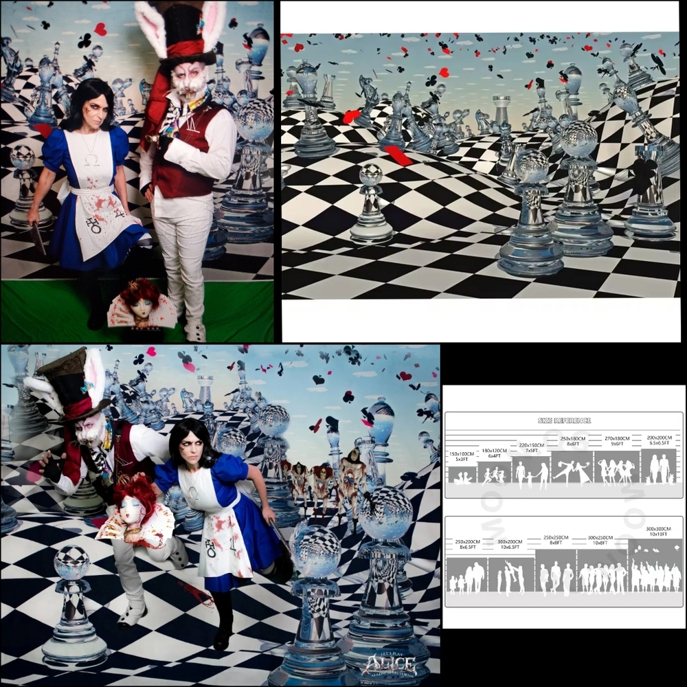 Alice in Wonderland Photography Backdrop 9feet 10.11inW 6feet 6.75inH